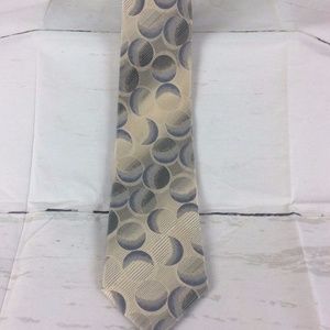 Balmain Paris Mens Geometric Gray Blue Necktie